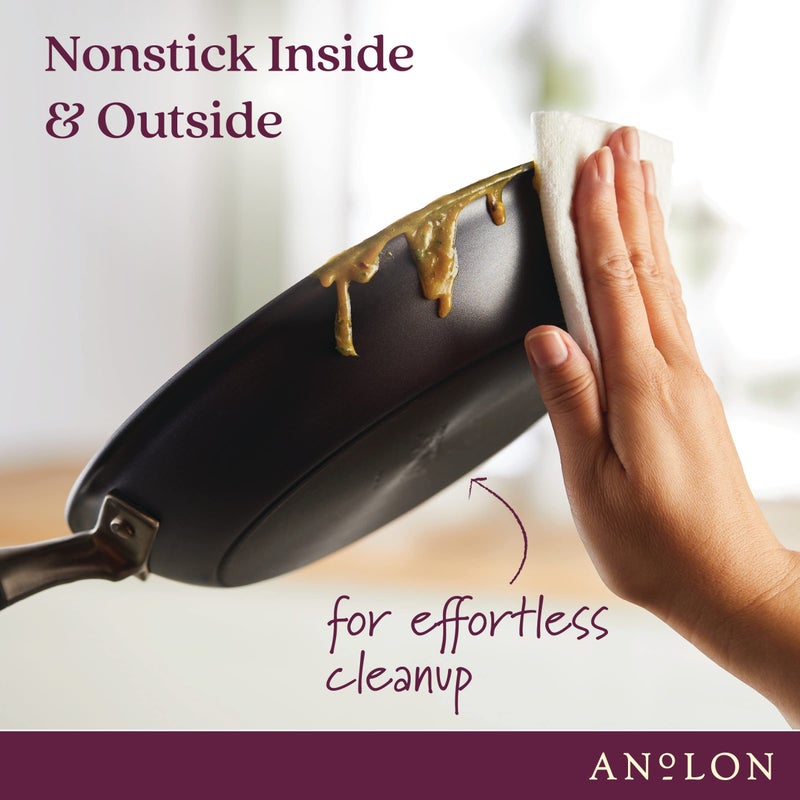 Anolon Advanced Home Hard-Anodized Nonstick Open Stock Cookware (10 Qt Stock Pot, Moonstone) - Image 3